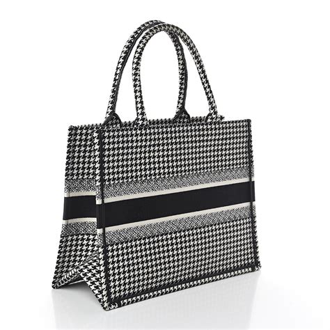 dior small book tote houndstooth